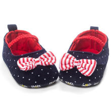 Moda DOT bowknot bebê sapatos anti-derrapante mocassins infantis 0-1 ano